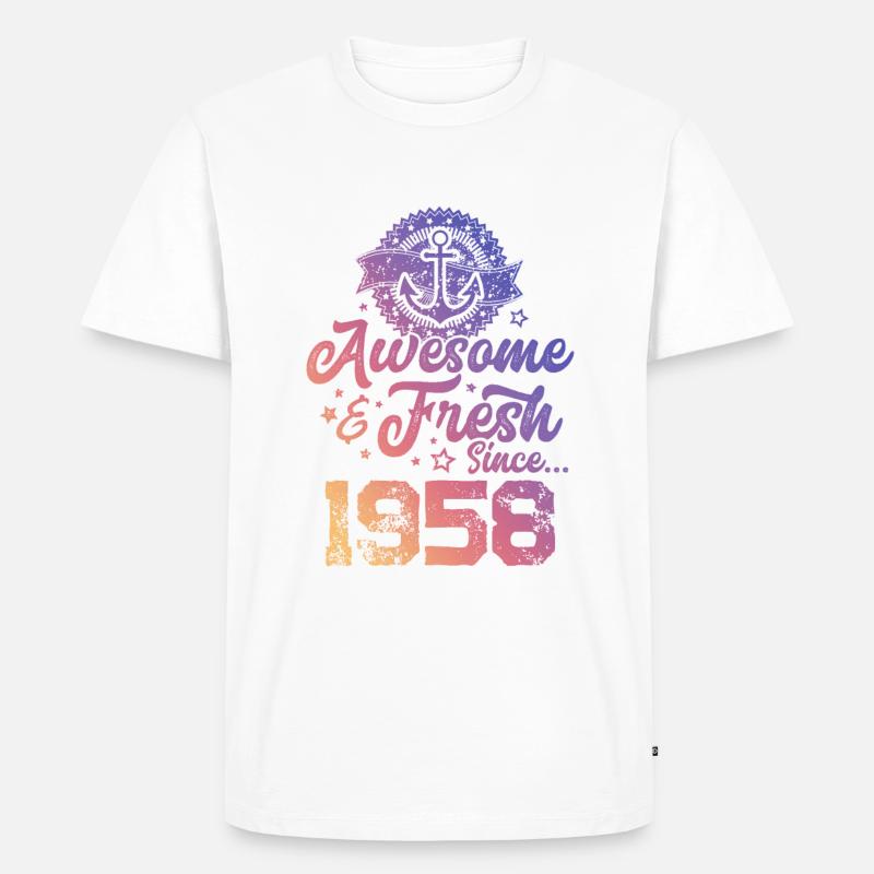 1958 awesome fresh - Männer Premium Bio T-Shirt - Weiß