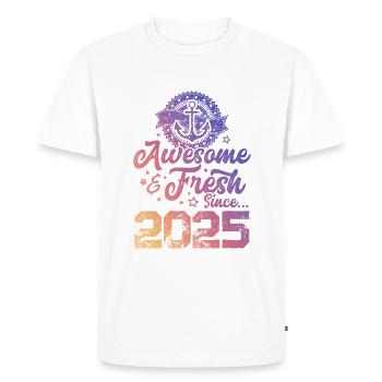 2025 awesome fresh - Men's Premium Organic T-Shirt - white - Front - Nico (187cm)