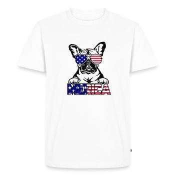 Merica - dog lover - Men's Premium Organic T-Shirt - white - Front - Nico (187cm)