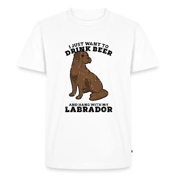 Je veux juste boire de la bière et traîner avec mon - T-shirt Premium bio Homme - blanc - Devant - Nico (187cm)