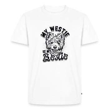 Mon westie est mon meilleur ami - amoureux des chiens - T-shirt Premium bio Homme - blanc - Devant - Nico (187cm)