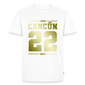 Cancun 22 - T-shirt Premium bio Homme - blanc - Devant - Nico (187cm)
