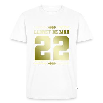 Lloret De Mar 22 - Men's Premium Organic T-Shirt - white - Front - Nico (187cm)