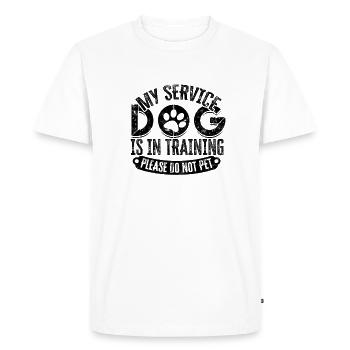 Mon chien d’assistance est en formation S’il vous plaît ne pas caresser - - T-shirt Premium bio Homme - blanc - Devant - Nico (187cm)