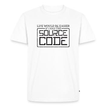 La vie serait plus facile si j’avais le code source - - T-shirt Premium bio Homme - blanc - Devant - Nico (187cm)