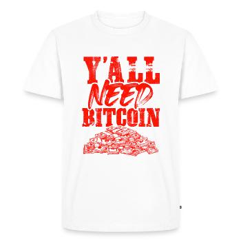 vous avez besoin de bitcoin - T-shirt Premium bio Homme - blanc - Devant - Nico (187cm)