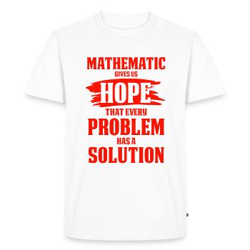 mathématiques - T-shirt Premium bio Homme - blanc - Devant - Nico (187cm)