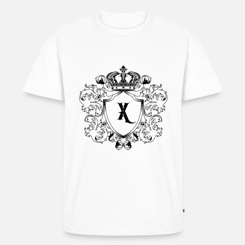 X Buchstabe Wappen - Männer Premium Bio T-Shirt - Weiß