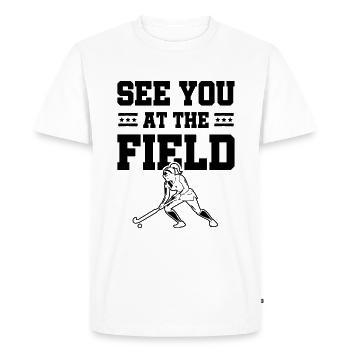 Sports de hockey sur gazon - T-shirt Premium bio Homme - blanc - Devant - Nico (187cm)