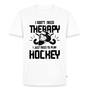 Field Hockey Therapy - Men's Premium Organic T-Shirt - white - Front - Nico (187cm)
