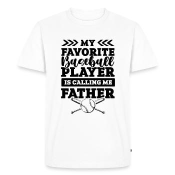 Père du baseball - T-shirt Premium bio Homme - blanc - Devant - Nico (187cm)