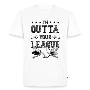 Ligue Outta de baseball - T-shirt Premium bio Homme - blanc - Devant - Nico (187cm)