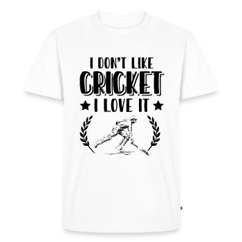J’adore le cricket - T-shirt Premium bio Homme - blanc - Devant - Nico (187cm)