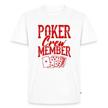 Poker Crew Member - Men's Premium Organic T-Shirt - white - Front - Nico (187cm)