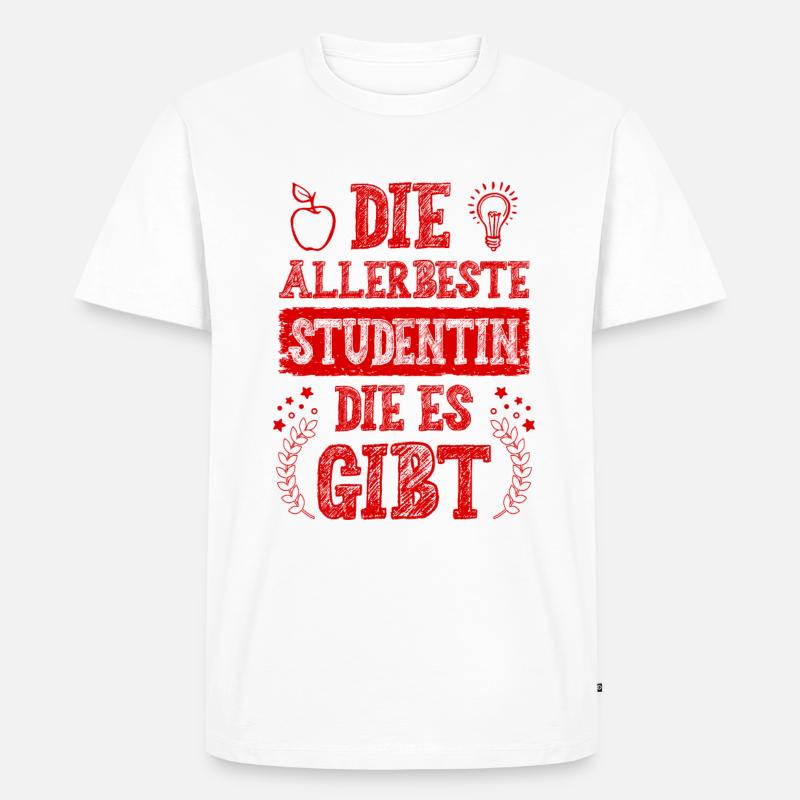 Allerbeste Studentin - Männer Premium Bio T-Shirt - Weiß