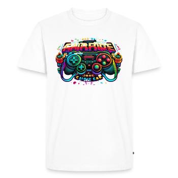 Arcade gaming controller neon - Men's Premium Organic T-Shirt - white - Front - Nico (187cm)