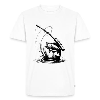 Symbole de pêche Pêche au poisson - T-shirt Premium bio Homme - blanc - Devant - Nico (187cm)