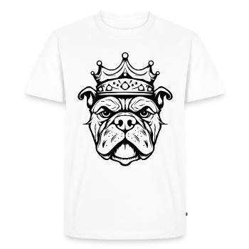 Bulldog Crown Dog King - T-shirt Premium bio Homme - blanc - Devant - Nico (187cm)