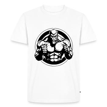 Gorilla Muscles Workout Fitness - T-shirt Premium bio Homme - blanc - Devant - Nico (187cm)