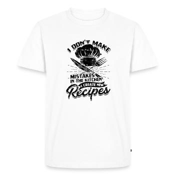 I don't make mistakes in kitchen; I create - Men's Premium Organic T-Shirt - white - Front - Nico (187cm)