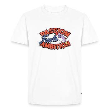 La passion nourrit l’ambition - Job - T-shirt Premium bio Homme - blanc - Devant - Nico (187cm)