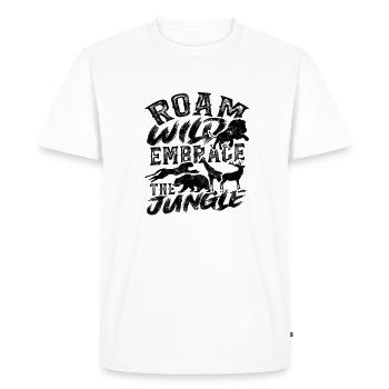 Roam wild, embrace the jungle - Jungle - Men's Premium Organic T-Shirt - white - Front - Nico (187cm)