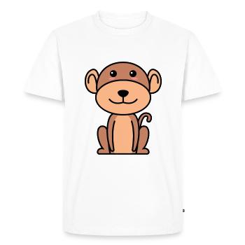 Singe animal comique - T-shirt Premium bio Homme - blanc - Devant - Nico (187cm)