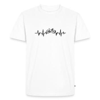 Radfahrer Herzschlag Fahrrad Herzlinie - Sport - T-shirt Premium bio Homme - blanc - Devant - Nico (187cm)