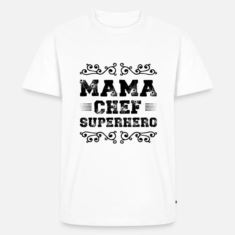 Mama Chef Superheld Mutter - Männer Premium Bio T-Shirt - Weiß