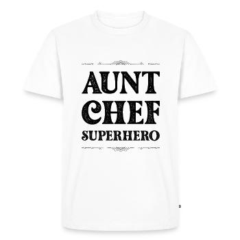 Aunt Superhero - Men's Premium Organic T-Shirt - white - Front - Nico (187cm)