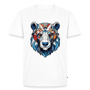 Tête d’ours polaire Ours polaire - T-shirt Premium bio Homme - blanc - Devant - Nico (187cm)