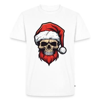 Santa Claus Skull - Men's Premium Organic T-Shirt - white - Front - Nico (187cm)