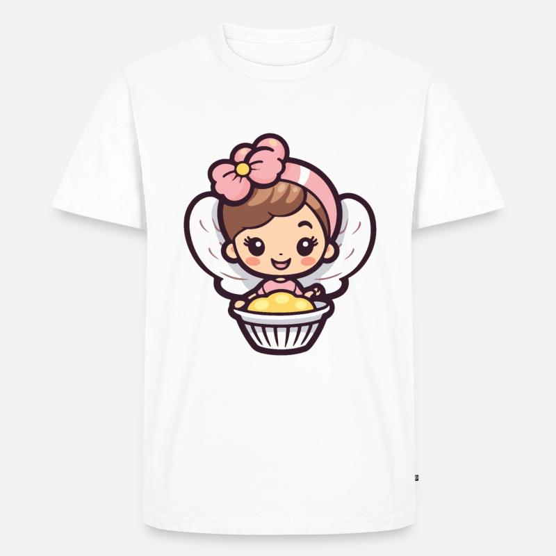 Fee Backen Kuchen Comic - Männer Premium Bio T-Shirt - Weiß