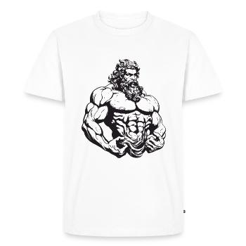 Bodybuilder Muscles Workout Gym - T-shirt Premium bio Homme - blanc - Devant - Nico (187cm)