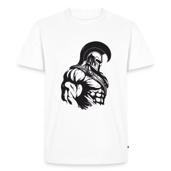 Spartan Gladiator Muscles Bodybuilding - Men's Premium Organic T-Shirt - white - Front - Nico (187cm)