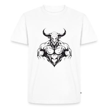 Bull Bull Musculation Muscles - T-shirt Premium bio Homme - blanc - Devant - Nico (187cm)