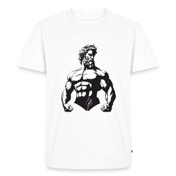 Bodybuilder Muscles Workout Gym - Men's Premium Organic T-Shirt - white - Front - Nico (187cm)