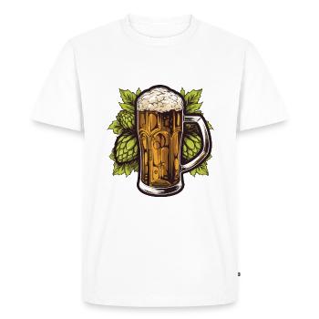 Beer glass, hops, malt, beer - Men's Premium Organic T-Shirt - white - Front - Nico (187cm)