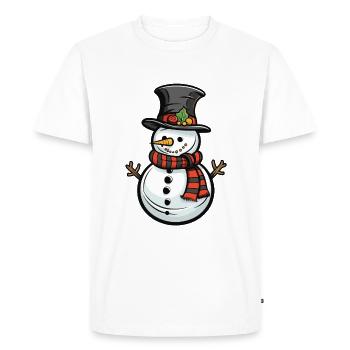 Bonhomme de neige hiver bande dessinée - T-shirt Premium bio Homme - blanc - Devant - Nico (187cm)