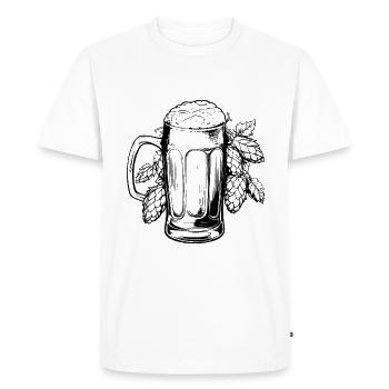 Beer glass, hops, malt, beer - Men's Premium Organic T-Shirt - white - Front - Nico (187cm)