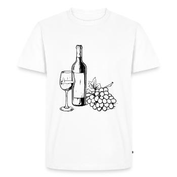 Verre à vin VinRaisins Vin - T-shirt Premium bio Homme - blanc - Devant - Nico (187cm)