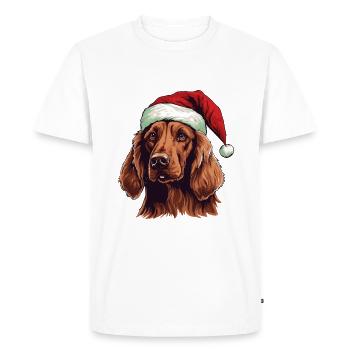 Irish Setter Dog Christmas Head - Men's Premium Organic T-Shirt - white - Front - Nico (187cm)