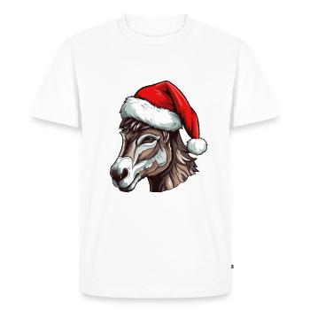 Tête d’animal de Noël d’âne - T-shirt Premium bio Homme - blanc - Devant - Nico (187cm)
