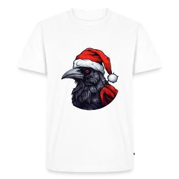 Corbeau Corbeau Noël tête d’animal - T-shirt Premium bio Homme - blanc - Devant - Nico (187cm)