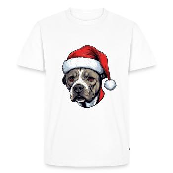 Staffordshire Bull Terrier Dog Head Christmas P - Men's Premium Organic T-Shirt - white - Front - Nico (187cm)