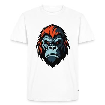 Gorilla Head - Men's Premium Organic T-Shirt - white - Front - Nico (187cm)