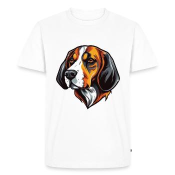 Beagle Dog Head - Men's Premium Organic T-Shirt - white - Front - Nico (187cm)