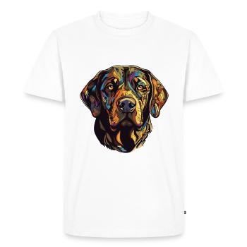 Tête de chien Labrador - T-shirt Premium bio Homme - blanc - Devant - Nico (187cm)