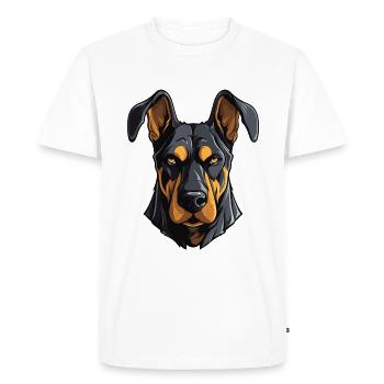 Doberman Dog Head - Men's Premium Organic T-Shirt - white - Front - Nico (187cm)