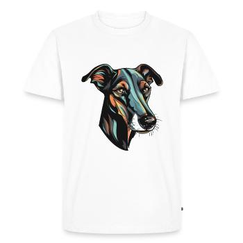 Greyhound Dog Head - Men's Premium Organic T-Shirt - white - Front - Nico (187cm)
